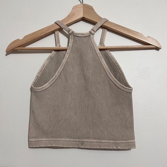 NWOT Free People Movement Happiness Runs Ribbed Crop Tank in Stone Eagle - Picture 4 of 4